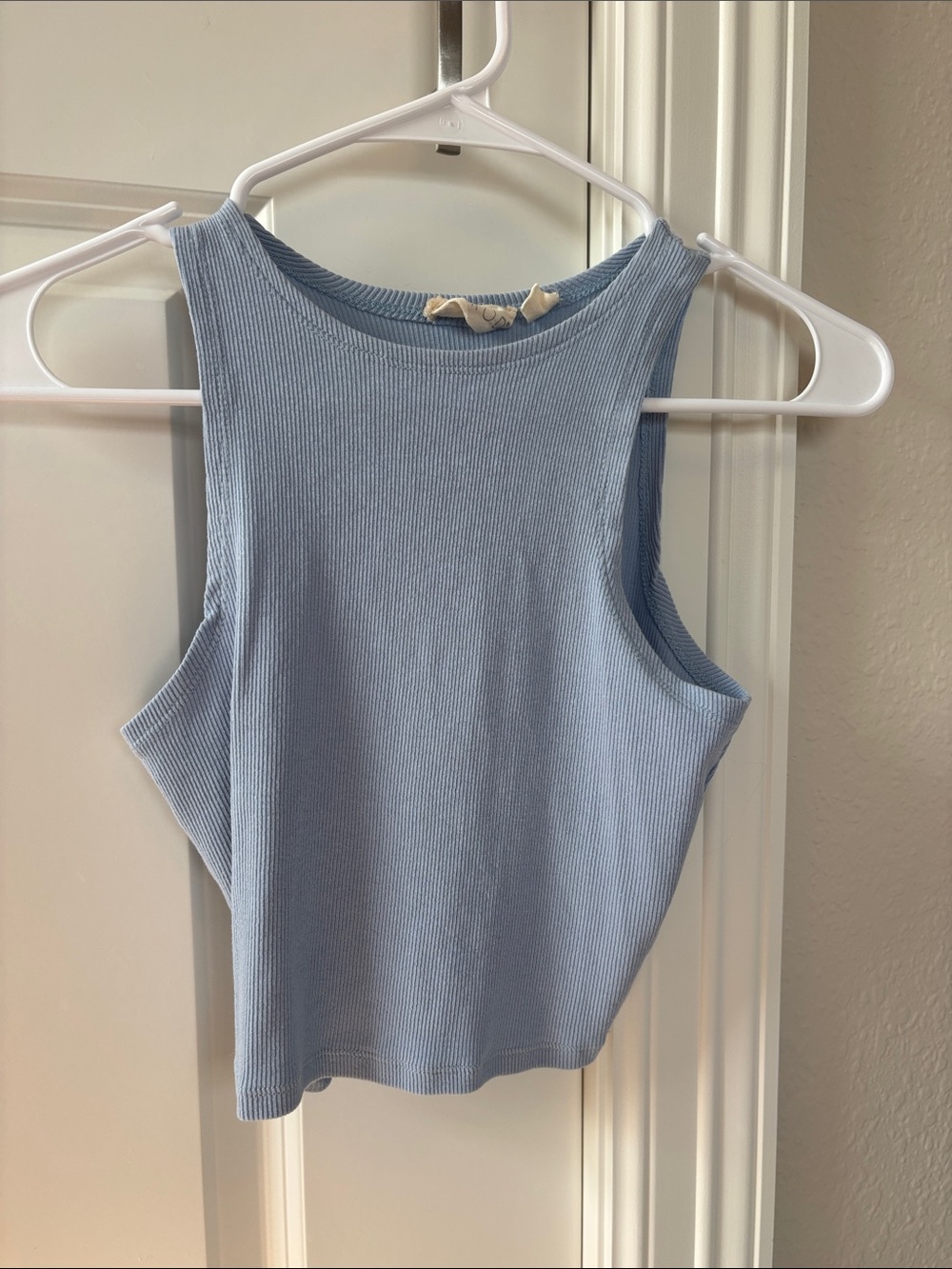 T.J.Maxx Light Blue Ribbed Cropped Tank